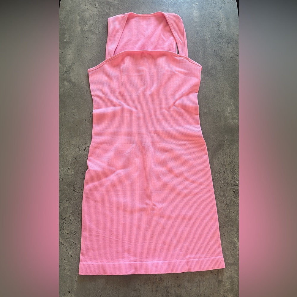 OQQ LG Baby Pink TikTok Viral Shapewear Mini Dress